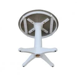 30 in. Round Top Heather Gray/White Solid Wood Dining Table by International Concepts -International Concepts Sales heather gray white international concepts kitchen dining tables k05 30rt 27b 1f 1000