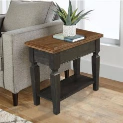 Vista 24 in. Hickory/Coal H Solid Wood End Table by International Concepts -International Concepts Sales hickory and coal international concepts end side tables ot45 15e2 31 1000