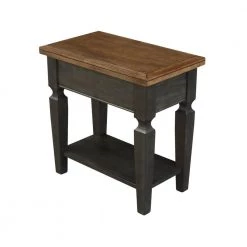 Vista 24 in. Hickory/Coal H Solid Wood End Table by International Concepts