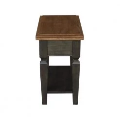 Vista 24 in. Hickory/Coal H Solid Wood End Table by International Concepts -International Concepts Sales hickory and coal international concepts end side tables ot45 15e2 66 1000