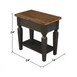 Vista 24 in. Hickory/Coal H Solid Wood End Table by International Concepts -International Concepts Sales hickory and coal international concepts end side tables ot45 15e2 76 1000