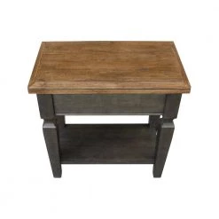 Vista 24 in. Hickory/Coal H Solid Wood End Table by International Concepts -International Concepts Sales hickory and coal international concepts end side tables ot45 15e2 a0 1000