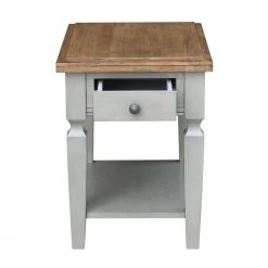 Vista 2-Tone Hickory and Gray End Table by International Concepts -International Concepts Sales hickory and stone international concepts end side tables ot41 15e 1f 1000
