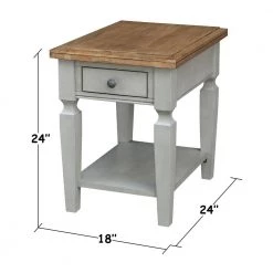 Vista 2-Tone Hickory and Gray End Table by International Concepts -International Concepts Sales hickory and stone international concepts end side tables ot41 15e 40 1000