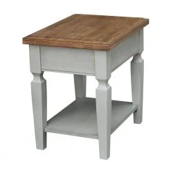 Vista 2-Tone Hickory and Gray End Table by International Concepts -International Concepts Sales hickory and stone international concepts end side tables ot41 15e 66 1000