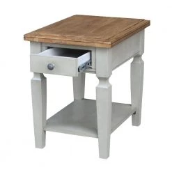 Vista 2-Tone Hickory and Gray End Table by International Concepts -International Concepts Sales hickory and stone international concepts end side tables ot41 15e 77 1000