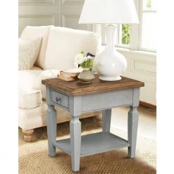 Vista 2-Tone Hickory and Gray End Table by International Concepts -International Concepts Sales hickory and stone international concepts end side tables ot41 15e c3 1000