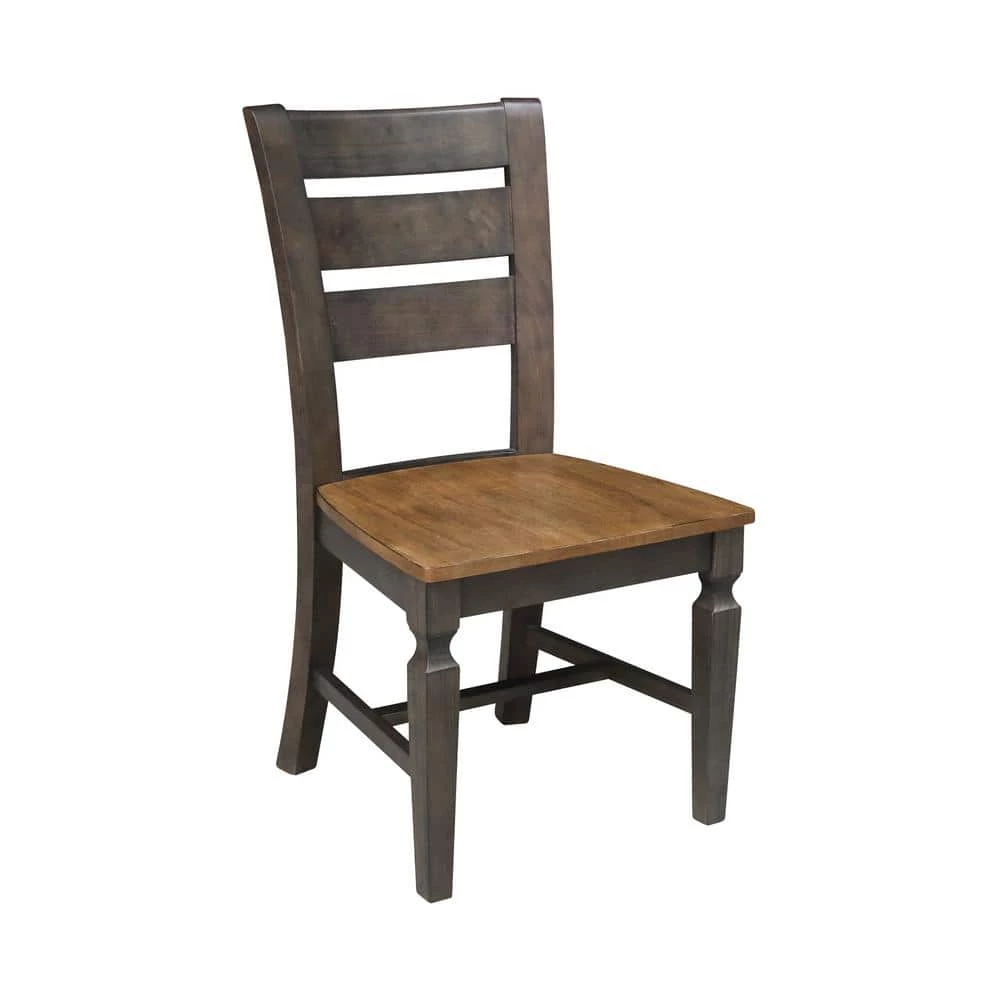 Vista Hickory/Coal Ladderback Dining Chair ( Set of 2) by International Concepts 1 Vista Hickory/Coal Ladderback Dining Chair ( Set of 2) by International Concepts