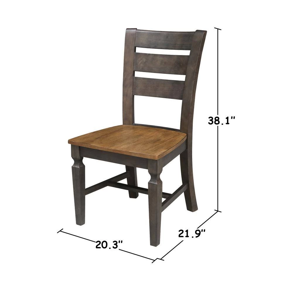 Vista Hickory/Coal Ladderback Dining Chair ( Set of 2) by International Concepts 10 Vista Hickory/Coal Ladderback Dining Chair ( Set of 2) by International Concepts - Image 10