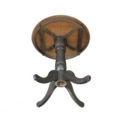 Hampton 3-Piece 30 in. Hickory/Coal Round Solid Wood Counter Height Dining Set with San Remo Stools by International Concepts -International Concepts Sales hickory coal international concepts dining room sets k45 30rt 6b s102 2 1d 1000