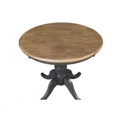 Hampton 3-Piece 30 in. Hickory/Coal Round Solid Wood Counter Height Dining Set with San Remo Stools by International Concepts -International Concepts Sales hickory coal international concepts dining room sets k45 30rt 6b s102 2 a0 1000