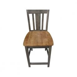 Hampton 3-Piece 30 in. Hickory/Coal Round Solid Wood Counter Height Dining Set with San Remo Stools by International Concepts -International Concepts Sales hickory coal international concepts dining room sets k45 30rt 6b s102 2 fa 1000