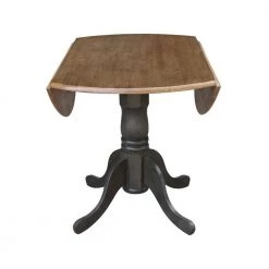 Brynwood 3-Piece 42 in. Hickory/Coal Round Drop-Leaf Wood Dining Set with Emily Chairs by International Concepts -International Concepts Sales hickory coal international concepts dining room sets k45 42dp c617p 44 1000