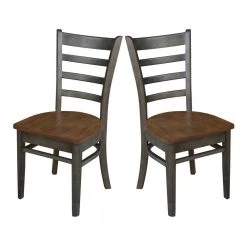 Brynwood 3-Piece 42 in. Hickory/Coal Round Drop-Leaf Wood Dining Set with Emily Chairs by International Concepts -International Concepts Sales hickory coal international concepts dining room sets k45 42dp c617p fa 1000