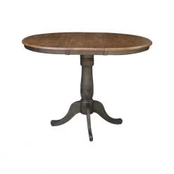 36 in. x 48 in. Hickory/Coal Solid Wood Dining Counter-height Pedestal Table by International Concepts