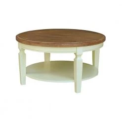 Vista Hickory/Shell Round Top 20.3 in. H Solid Wood Coffee Table by International Concepts -International Concepts Sales hickory shell international concepts coffee tables ot79 15cr 44 1000
