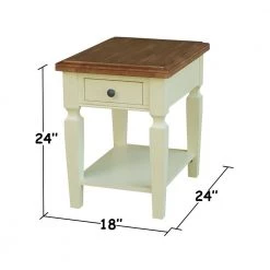 18 in. W Hickory/Shell Vista Solid Wood End Table by International Concepts -International Concepts Sales hickory shell international concepts coffee tables ot79 15e 4f 1000