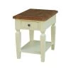 18 in. W Hickory/Shell Vista Solid Wood End Table by International Concepts