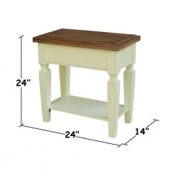 24 in. W Hickory/Shell Solid Wood Vista Side Table by International Concepts -International Concepts Sales hickory shell international concepts coffee tables ot79 15e2 4f 1000