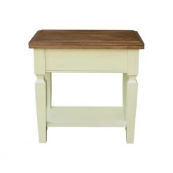 24 in. W Hickory/Shell Solid Wood Vista Side Table by International Concepts