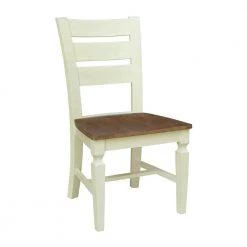 Hickory/Shell Vista Ladderback Side Chair by International Concepts