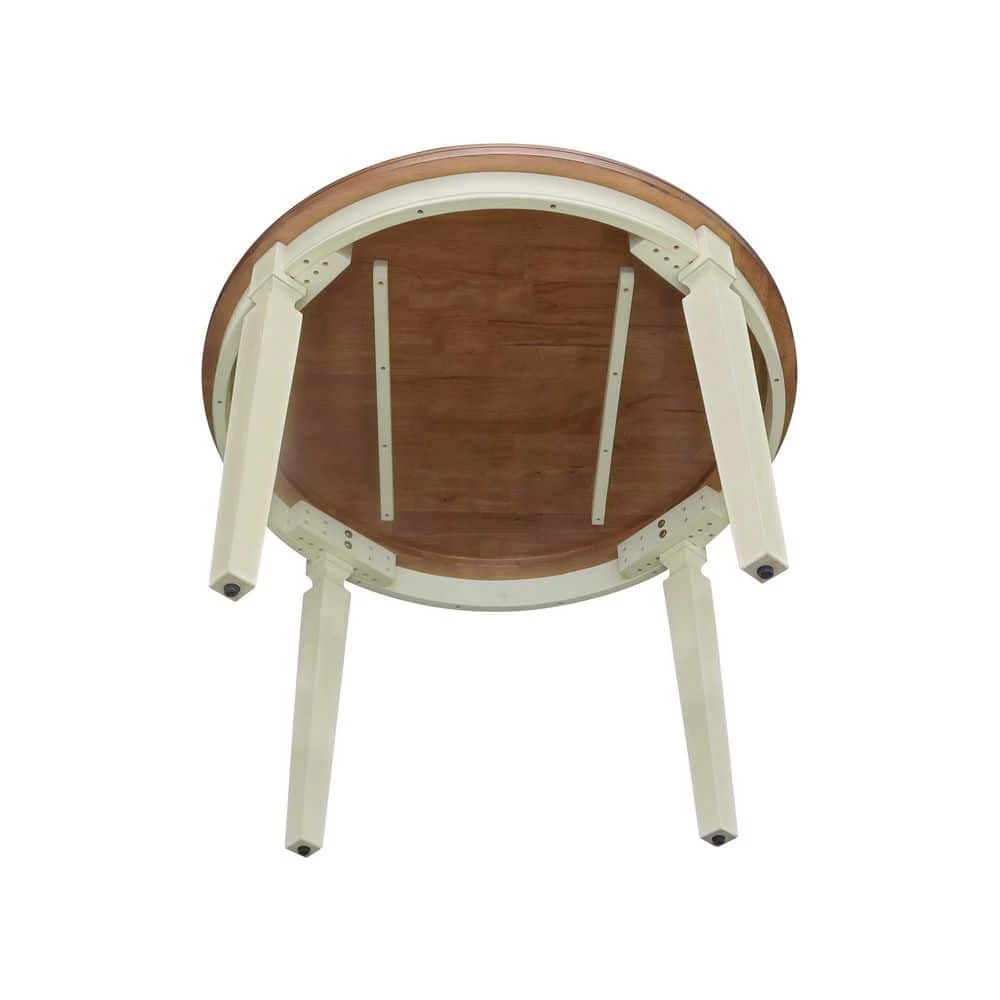 44 in. Hickory/Shell Round Top Solid Wood Table by International Concepts 4 44 in. Hickory/Shell Round Top Solid Wood Table by International Concepts - Image 4