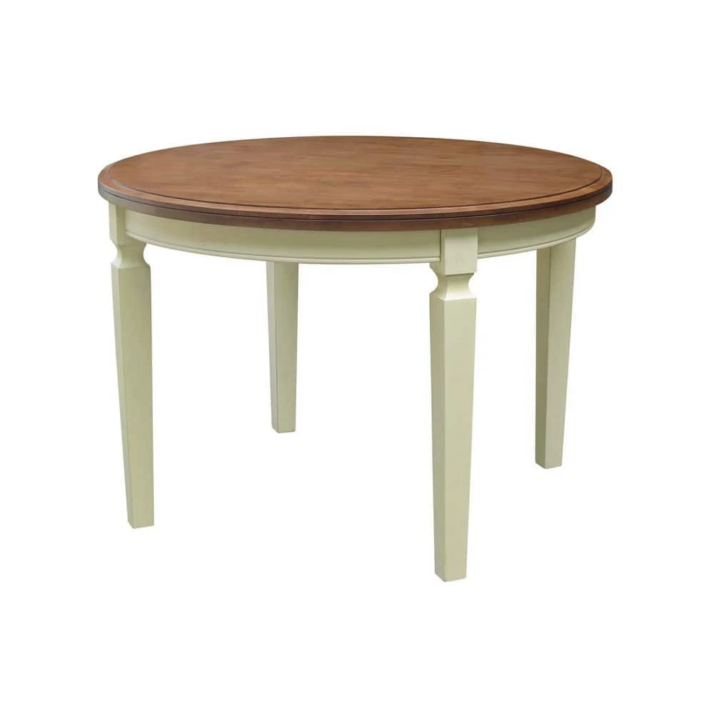 44 in. Hickory/Shell Round Top Solid Wood Table by International Concepts 6 44 in. Hickory/Shell Round Top Solid Wood Table by International Concepts - Image 6