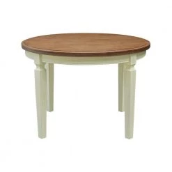 44 in. Hickory/Shell Round Top Solid Wood Table by International Concepts