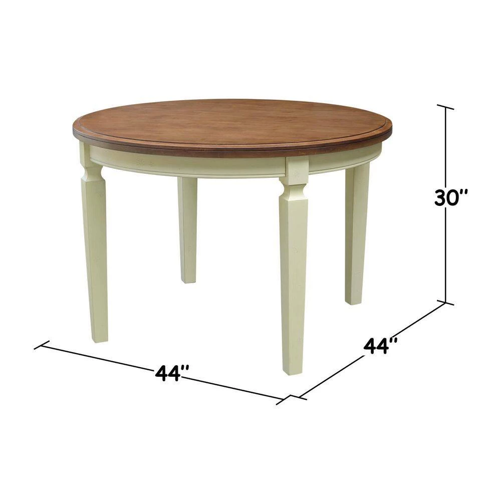 44 in. Hickory/Shell Round Top Solid Wood Table by International Concepts 5 44 in. Hickory/Shell Round Top Solid Wood Table by International Concepts - Image 5
