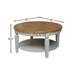 Vista 38 in. Brown/Gray Medium Round Wood Coffee Table with Shelf by International Concepts 10 Vista 38 in. Brown/Gray Medium Round Wood Coffee Table with Shelf by International Concepts -International Concepts Sales hickory stone international concepts coffee tables ot41 15cr 40 1000