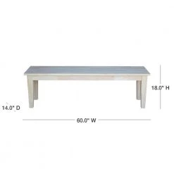 18 in. H x 42 in. D Hickory/Stone Vista Slat Back bench by International Concepts -International Concepts Sales hickory stone international concepts dining benches be41 65 40 1000