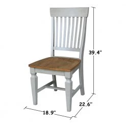 Hickory/Stone Vista Slat Back Dining Chair (Set of 2) by International Concepts -International Concepts Sales hickory stone international concepts dining chairs c41 65p 76 1000