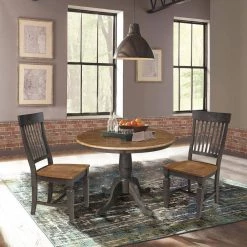 Vista Hickory/Coal Slat Back Dining Chair (Set of 2) by International Concepts -International Concepts Sales hickory stone international concepts dining chairs c45 65p 1f 1000