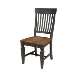 Vista Hickory/Coal Slat Back Dining Chair (Set of 2) by International Concepts -International Concepts Sales hickory stone international concepts dining chairs c45 65p 4f 1000