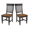 Vista Hickory/Coal Slat Back Dining Chair (Set of 2) by International Concepts