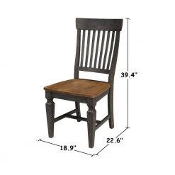 Vista Hickory/Coal Slat Back Dining Chair (Set of 2) by International Concepts -International Concepts Sales hickory stone international concepts dining chairs c45 65p 76 1000