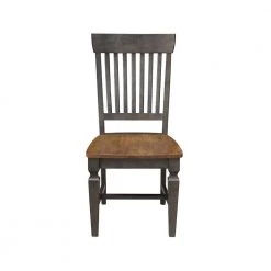 Vista Hickory/Coal Slat Back Dining Chair (Set of 2) by International Concepts -International Concepts Sales hickory stone international concepts dining chairs c45 65p c3 1000