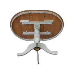 Laurel 3-Piece 36 in. Hickory/Stone Extendable Solid Wood Dining Set with San Remo Chairs by International Concepts -International Concepts Sales hickory stone international concepts dining room sets k41 36rxt c10 2 1d 1000