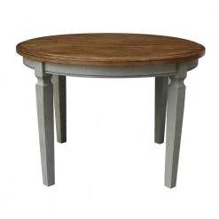 44 in. Hickory/Stone Round Top Solid Wood Table by International Concepts