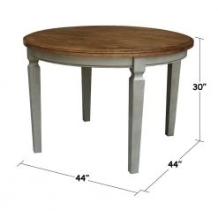 44 in. Hickory/Stone Round Top Solid Wood Table by International Concepts -International Concepts Sales hickory stone international concepts kitchen dining tables t41 144r 30 c3 1000