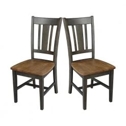 Set of 5 Pieces in Hickory/Washed Coal 42 in. Round Top Pedestal Table with 4 RTA Chairs by International Concepts -International Concepts Sales hickory washed coal international concepts dining room sets k45 42dpt c10 4 76 1000