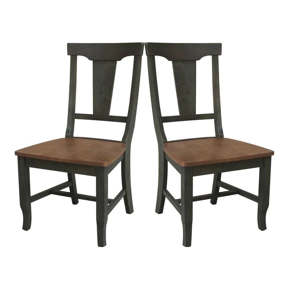 Set of 3-Pieces 42 in. Round Hickory/Washed Coal Top Pedestal Table with 2 Panel Back Chairs by International Concepts 11 Set of 3-Pieces 42 in. Round Hickory/Washed Coal Top Pedestal Table with 2 Panel Back Chairs by International Concepts - Image 11