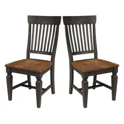 Set of 3 Pieces Hickory/Washed Coal 42 in. Round Top Pedestal Table with 2 Slat Back Chairs by International Concepts 22 Set of 3 Pieces Hickory/Washed Coal 42 in. Round Top Pedestal Table with 2 Slat Back Chairs by International Concepts -International Concepts Sales hickory washed coal international concepts dining room sets k45 42dpt c65 2 76 1000
