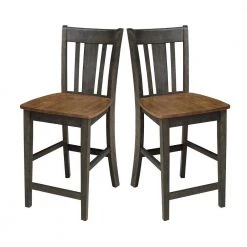 3-Piece Set in Hickory/Washed Coal, 42 in. Round Top Pedestal Table with 2 San Remo Stools by International Concepts -International Concepts Sales hickory washed coal international concepts dining room sets k45 42dpt s102 2 76 1000