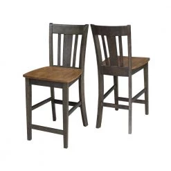 3-Piece Set in Hickory/Washed Coal, 42 in. Round Top Pedestal Table with 2 San Remo Stools by International Concepts -International Concepts Sales hickory washed coal international concepts dining room sets k45 42dpt s102 2 fa 1000