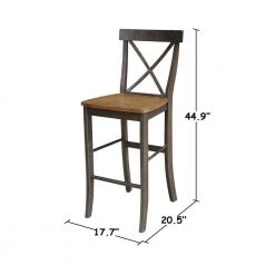 5 Piece Set in Hickory/Washed Coal - 42 in. Round Top Pedestal Table with 4 x-Back Stools by International Concepts 20 5 Piece Set in Hickory/Washed Coal - 42 in. Round Top Pedestal Table with 4 x-Back Stools by International Concepts -International Concepts Sales hickory washed coal international concepts dining room sets k45 42dpt s6133 4 44 1000