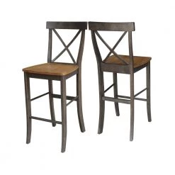 5 Piece Set in Hickory/Washed Coal - 42 in. Round Top Pedestal Table with 4 x-Back Stools by International Concepts 21 5 Piece Set in Hickory/Washed Coal - 42 in. Round Top Pedestal Table with 4 x-Back Stools by International Concepts -International Concepts Sales hickory washed coal international concepts dining room sets k45 42dpt s6133 4 fa 1000