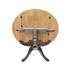 42 in. Round Hickory/Washed Coal Dual Drop Leaf Pedestal Table - 29.5 in. H by International Concepts -International Concepts Sales hickory washed coal international concepts kitchen dining tables k45 42dpt 1d 1000
