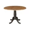 42 in. Round Hickory/Washed Coal Dual Drop Leaf Pedestal Table - 29.5 in. H by International Concepts