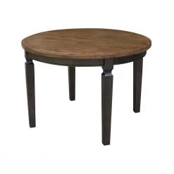 44 in. Hickory/Washed Coal Round Top Solid Wood Table by International Concepts -International Concepts Sales hickory washed coal international concepts kitchen dining tables t45 144r 30 1f 1000